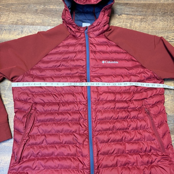 Columbia Rogue Explorer Hybrid Hooded Puffer Jacket Water Resistant Mens XXL Red - Picture 4 of 15